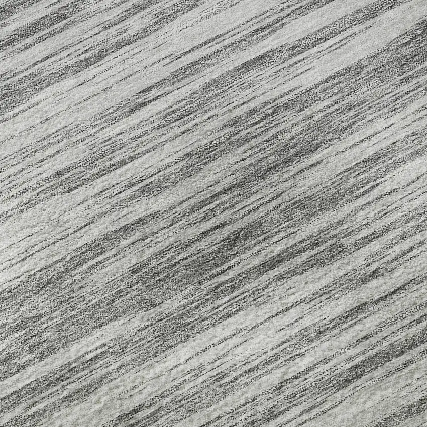 Gray And Silver Striped Washable Area Rug With UV Protection Photo 8