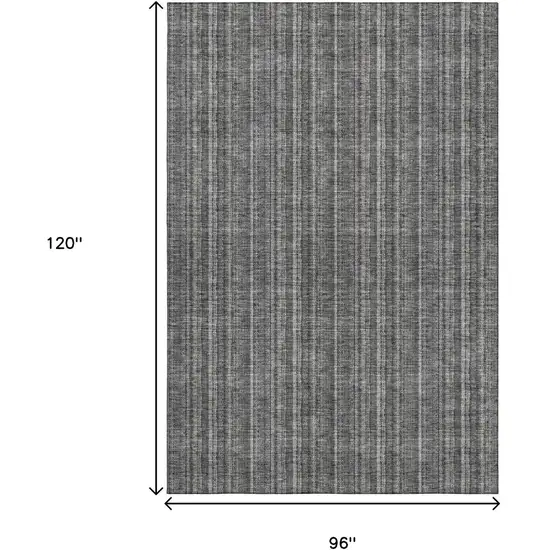 Gray And Silver Striped Washable Area Rug With UV Protection Photo 8