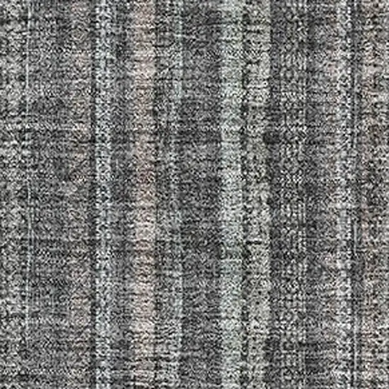 Gray And Silver Striped Washable Area Rug With UV Protection Photo 3