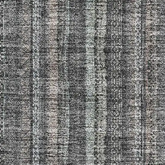 Gray And Silver Striped Washable Area Rug With UV Protection Photo 2