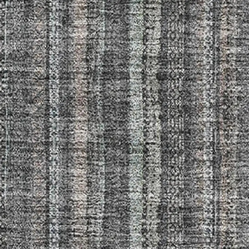Gray And Silver Striped Washable Area Rug With UV Protection Photo 2