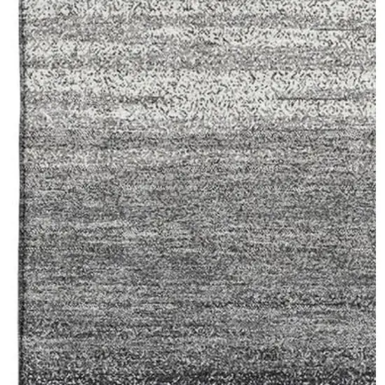 Gray And Silver Striped Washable Area Rug With UV Protection Photo 2