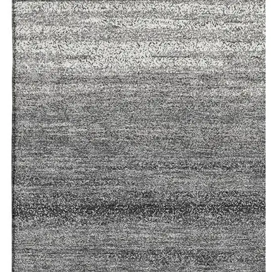 Gray And Silver Striped Washable Area Rug With UV Protection Photo 3