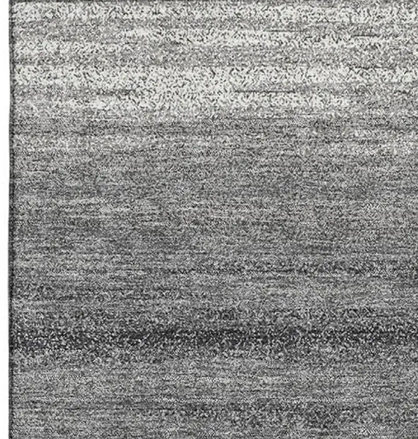 Gray And Silver Striped Washable Area Rug With UV Protection Photo 3