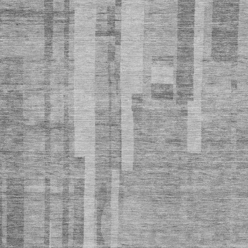 Gray And Silver Striped Washable Area Rug With UV Protection Photo 2