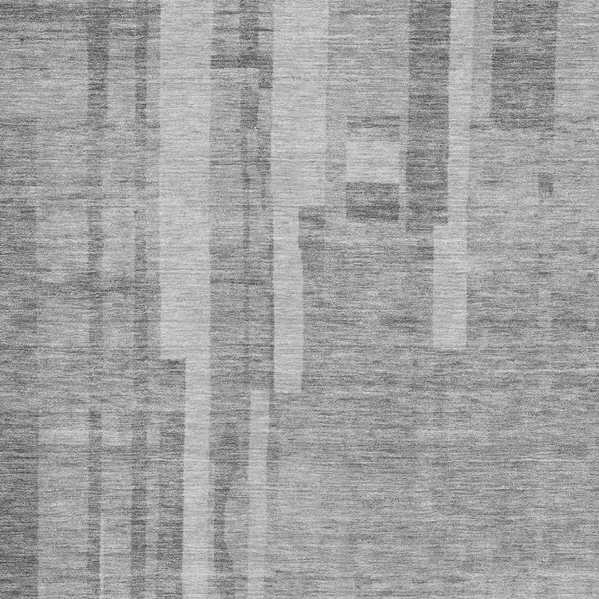 Gray And Silver Striped Washable Area Rug With UV Protection Photo 2