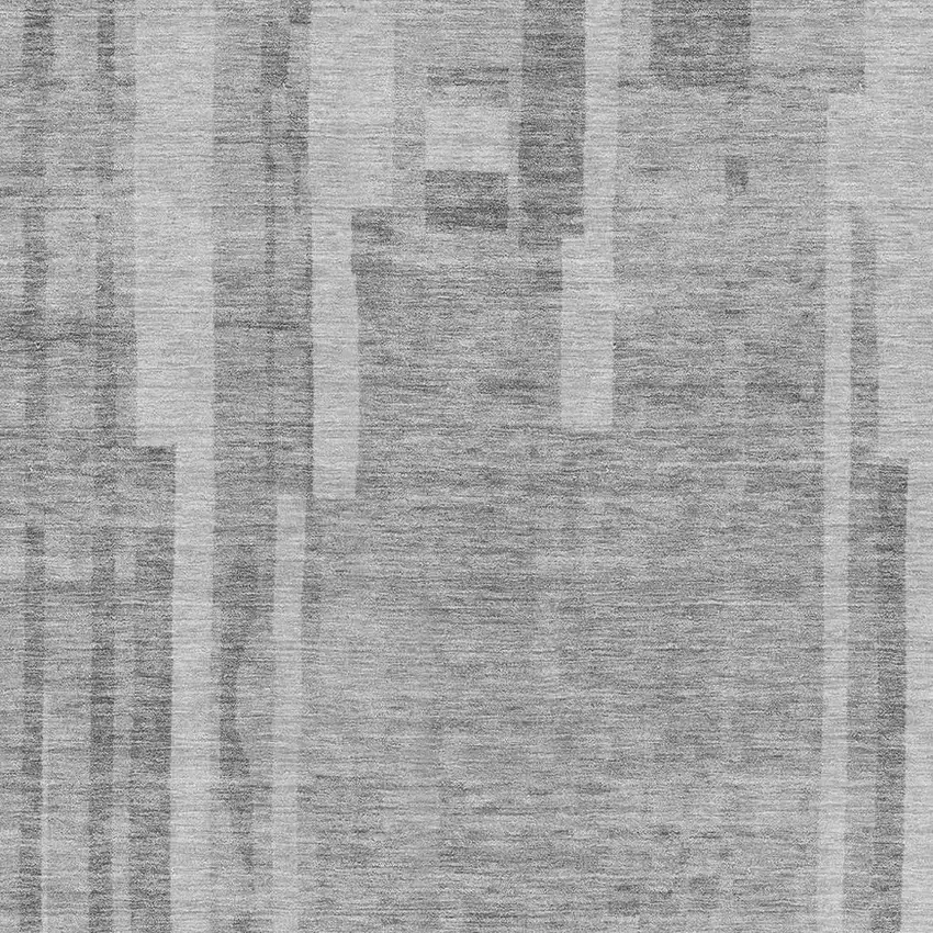 Gray And Silver Striped Washable Area Rug With UV Protection Photo 2