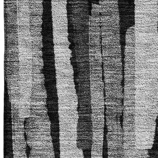 Gray And Silver Striped Washable Area Rug With UV Protection Photo 2