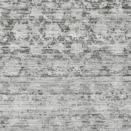 Gray And Silver Striped Washable Area Rug With UV Protection Photo 2