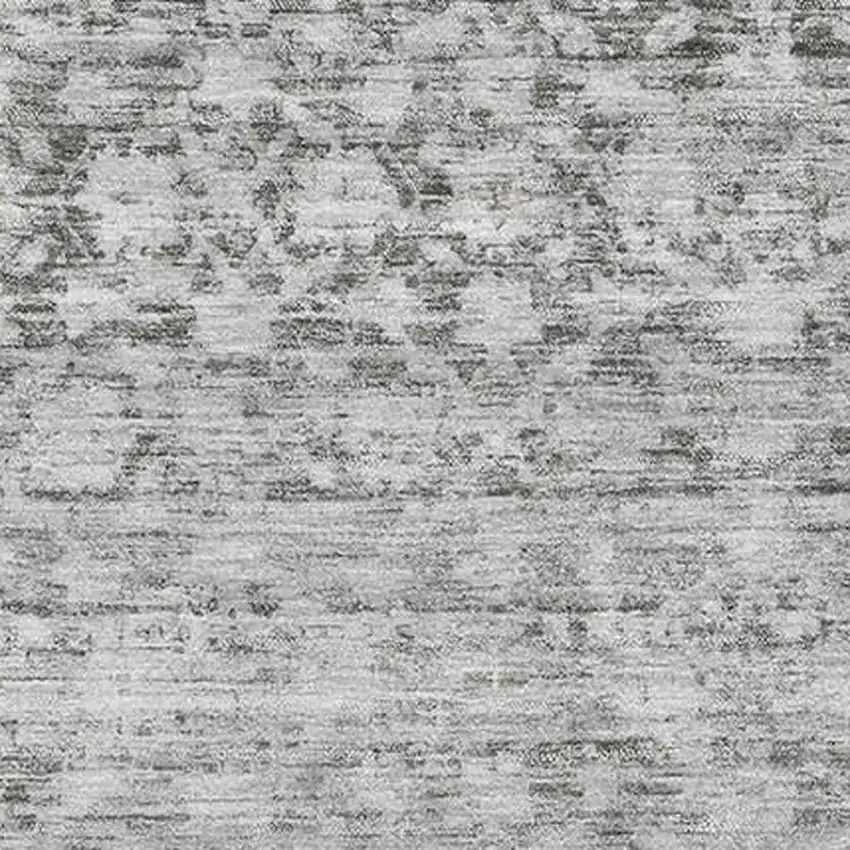 Gray And Silver Striped Washable Area Rug With UV Protection Photo 2