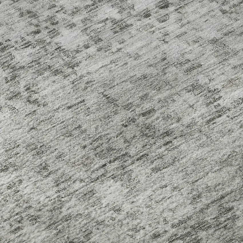 Gray And Silver Striped Washable Area Rug With UV Protection Photo 9