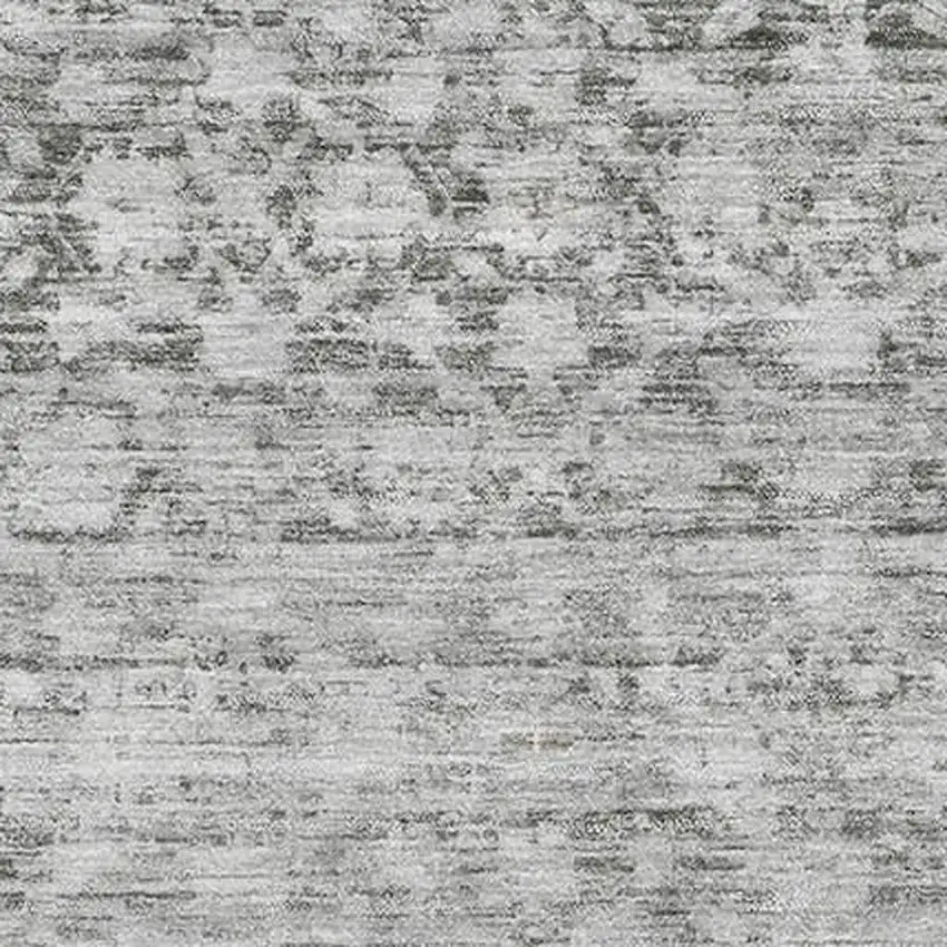 Gray And Silver Striped Washable Area Rug With UV Protection Photo 2