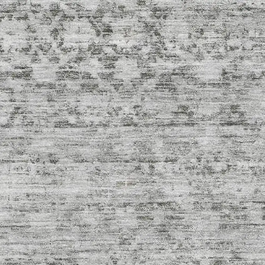 Gray And Silver Striped Washable Area Rug With UV Protection Photo 2