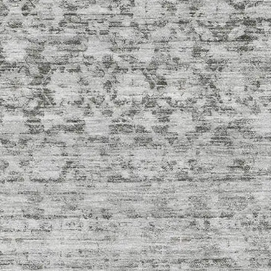 Gray And Silver Striped Washable Area Rug With UV Protection Photo 2