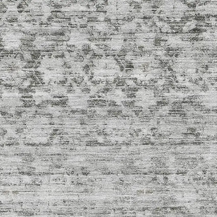 Gray And Silver Striped Washable Area Rug With UV Protection Photo 2