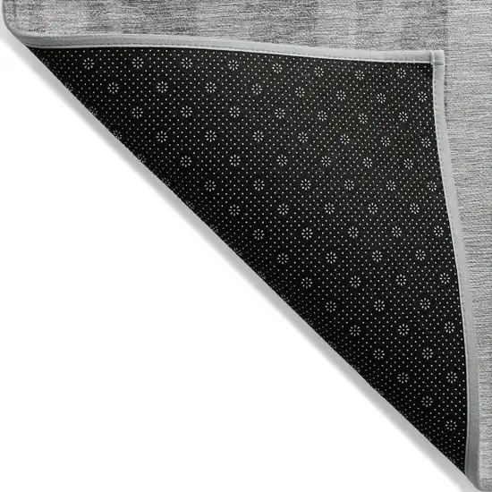 Gray And Silver Striped Washable Indoor Outdoor Area Rug Photo 3