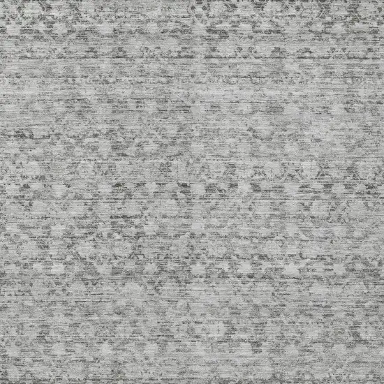Gray And Silver Striped Washable Indoor Outdoor Area Rug Photo 9