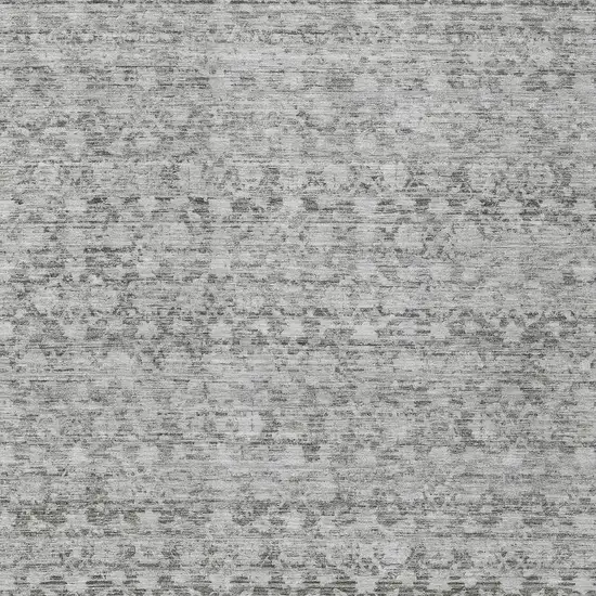 Gray And Silver Striped Washable Indoor Outdoor Area Rug Photo 4