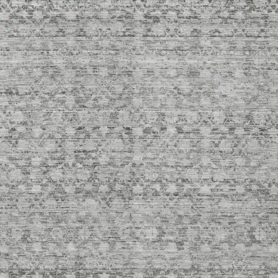 Gray And Silver Striped Washable Indoor Outdoor Area Rug Photo 9