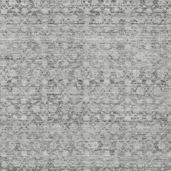 Gray And Silver Striped Washable Indoor Outdoor Area Rug Photo 4