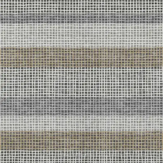 Gray And Silver Striped Washable Indoor Outdoor Area Rug Photo 3