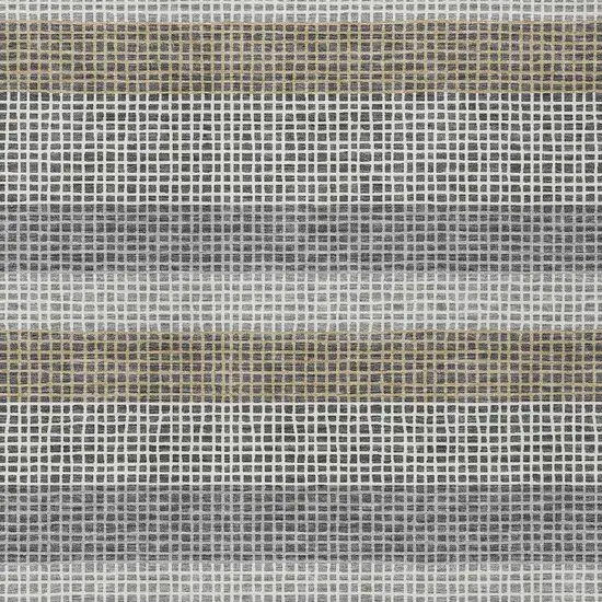 Gray And Silver Striped Washable Indoor Outdoor Area Rug Photo 3