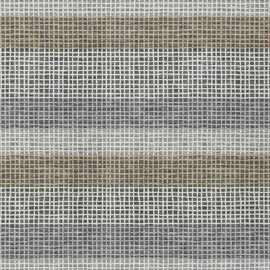 Gray And Silver Striped Washable Indoor Outdoor Area Rug Photo 3