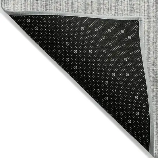 Gray And Silver Striped Washable Indoor Outdoor Area Rug Photo 3