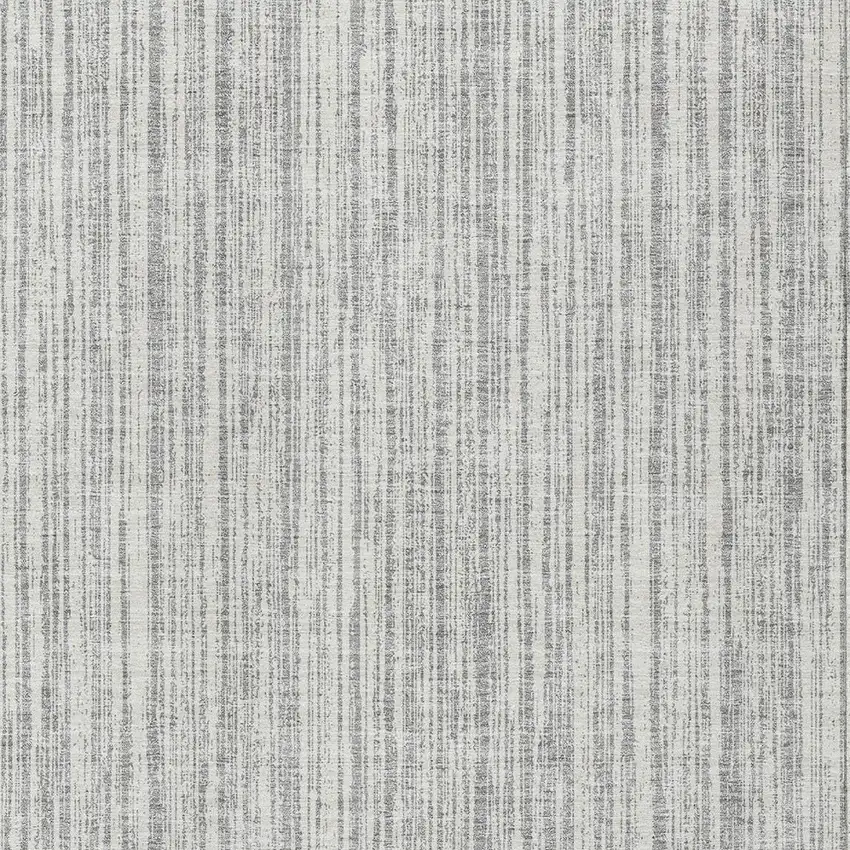 Gray And Silver Striped Washable Indoor Outdoor Area Rug Photo 4