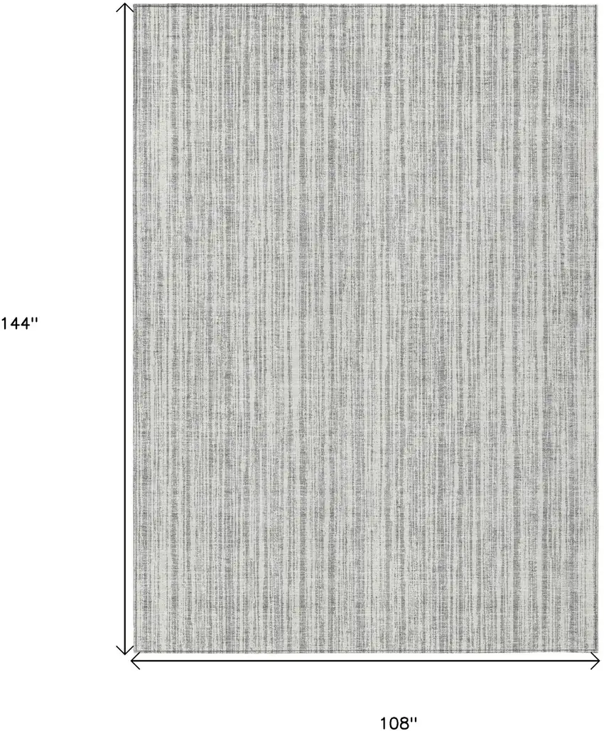 Gray And Silver Striped Washable Indoor Outdoor Area Rug Photo 3