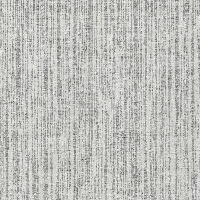 Gray And Silver Striped Washable Indoor Outdoor Area Rug Photo 4