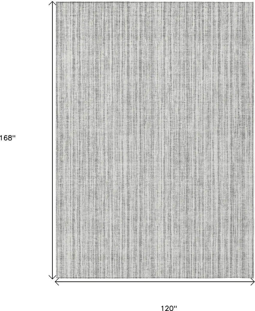 Gray And Silver Striped Washable Indoor Outdoor Area Rug Photo 3