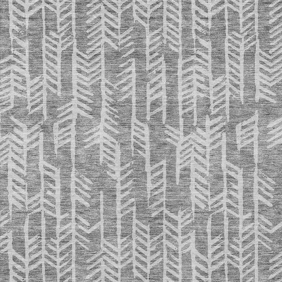 Gray And Silver Tribal Washable Indoor Outdoor Area Rug Photo 6