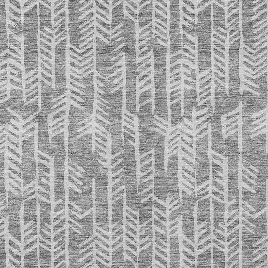 Gray And Silver Tribal Washable Indoor Outdoor Area Rug Photo 6