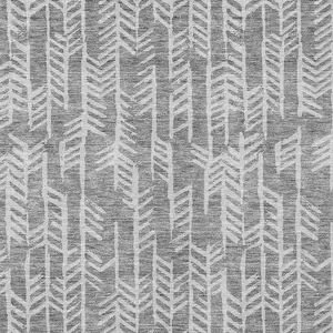 Photo of Gray And Silver Tribal Washable Indoor Outdoor Area Rug