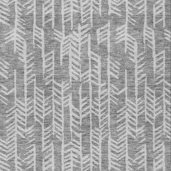 Gray And Silver Tribal Washable Indoor Outdoor Area Rug Photo 6