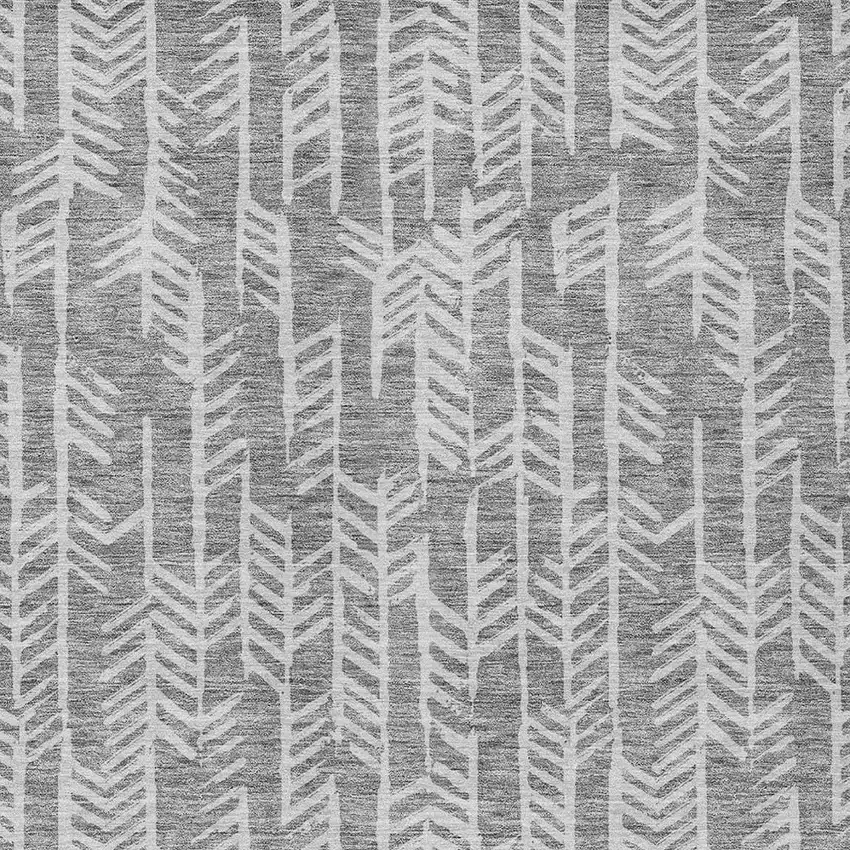 Gray And Silver Tribal Washable Indoor Outdoor Area Rug Photo 6