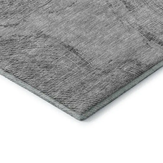Gray And Silver Woodland Lodge Washable Area Rug With UV Protection Photo 7