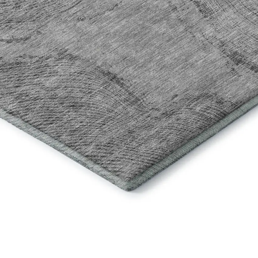 Gray And Silver Woodland Lodge Washable Area Rug With UV Protection Photo 7