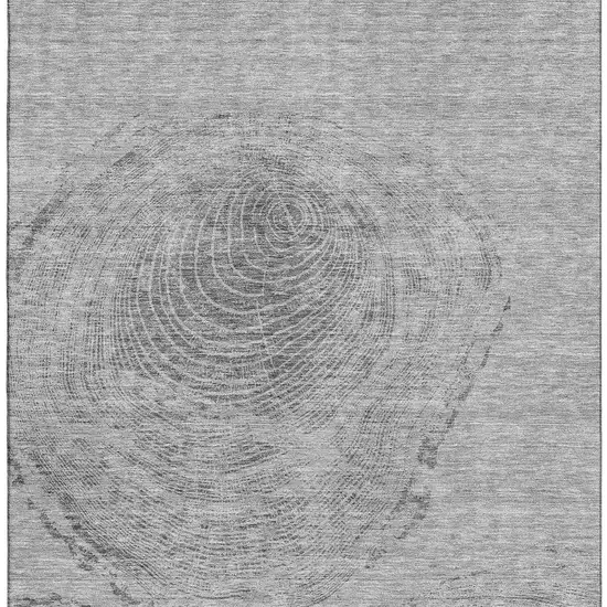 Gray And Silver Woodland Lodge Washable Area Rug With UV Protection Photo 3