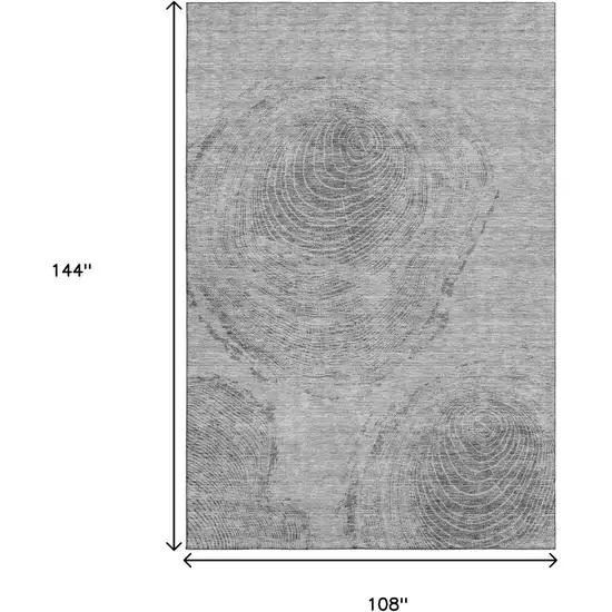 Gray And Silver Woodland Lodge Washable Area Rug With UV Protection Photo 3