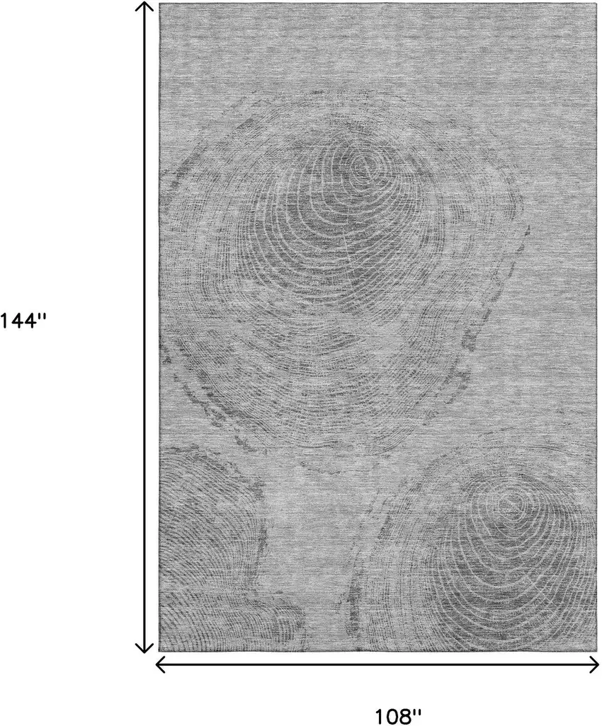 Gray And Silver Woodland Lodge Washable Area Rug With UV Protection Photo 3