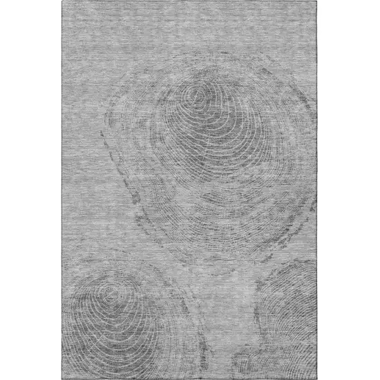 Gray And Silver Woodland Lodge Washable Area Rug With UV Protection Photo 3