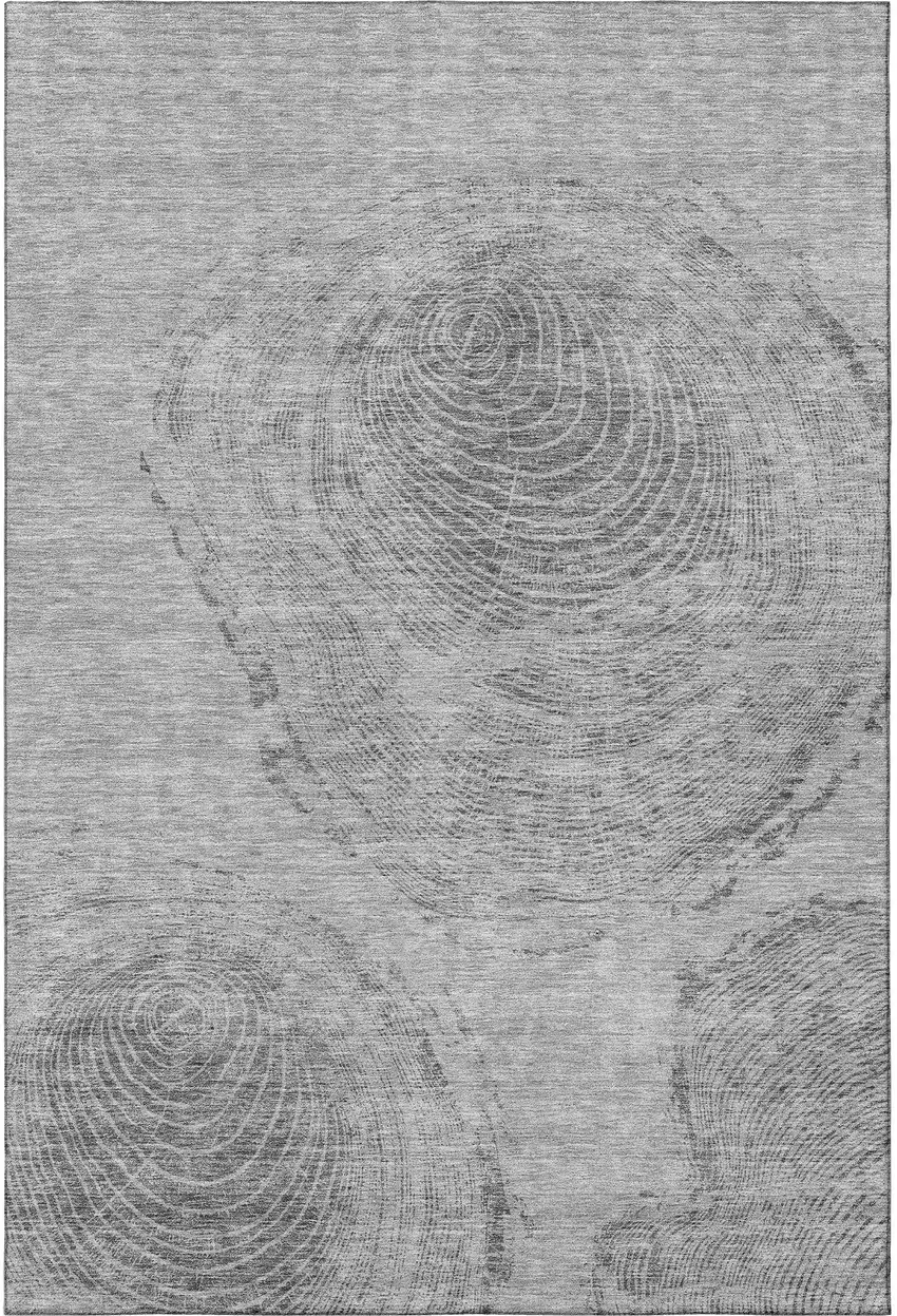 Gray And Silver Woodland Lodge Washable Area Rug With UV Protection Photo 3