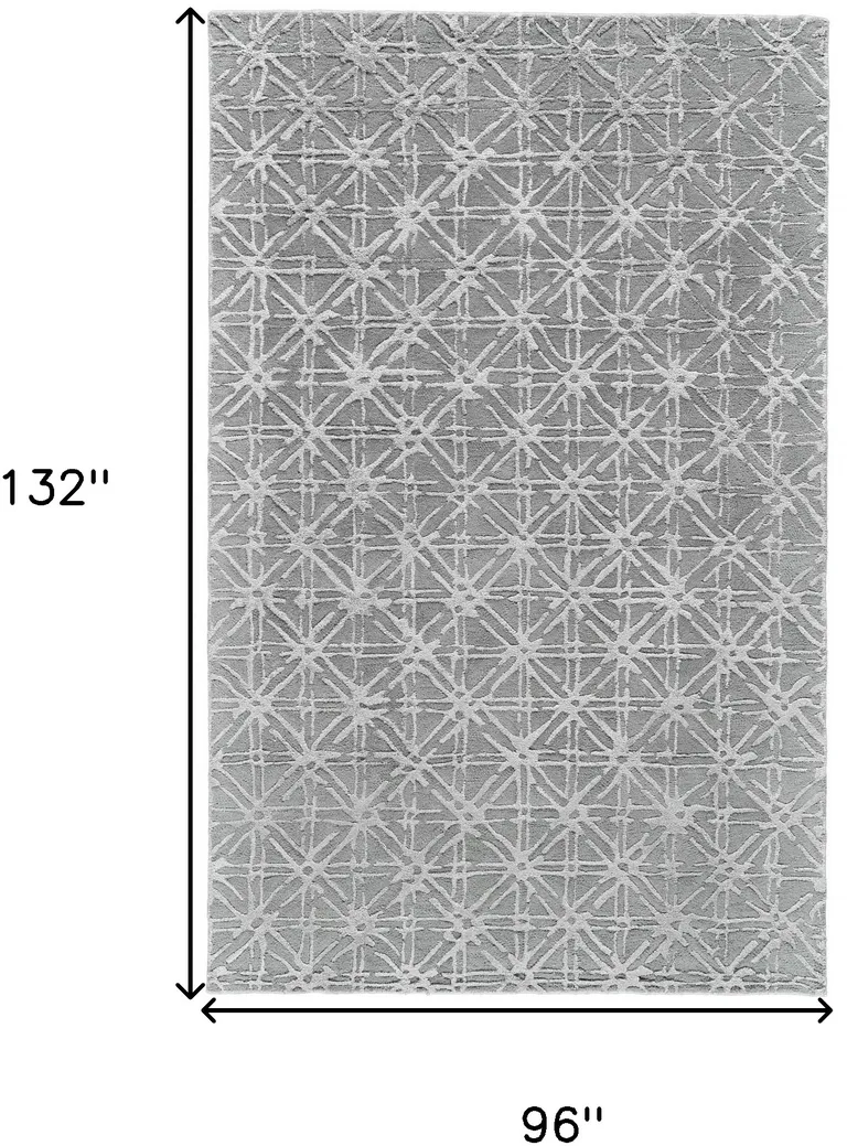 Gray And Silver Wool Abstract Tufted Handmade Area Rug Photo 5