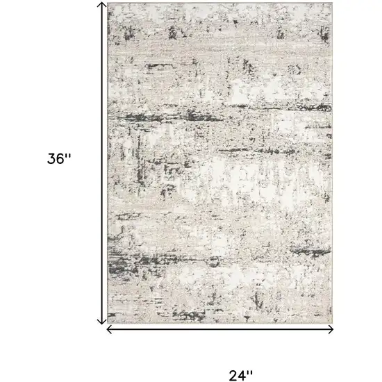 Gray And Slate Gray Abstract Distressed Area Rug Photo 3