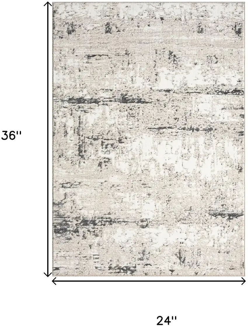 Gray And Slate Gray Abstract Distressed Area Rug Photo 3
