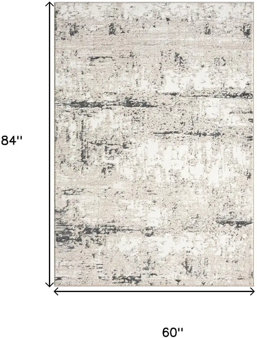 Gray And Slate Gray Abstract Distressed Area Rug Photo 3