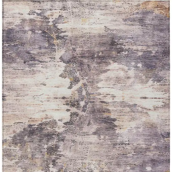 Gray And Tan Abstract Washable Indoor Outdoor Area Rug Photo 3