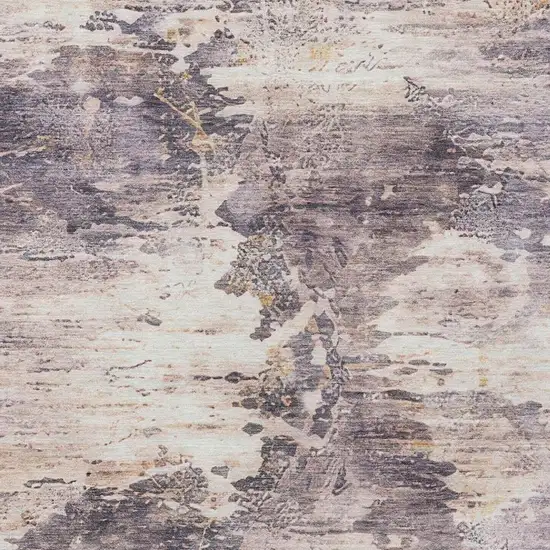 Gray And Tan Abstract Washable Indoor Outdoor Area Rug Photo 5